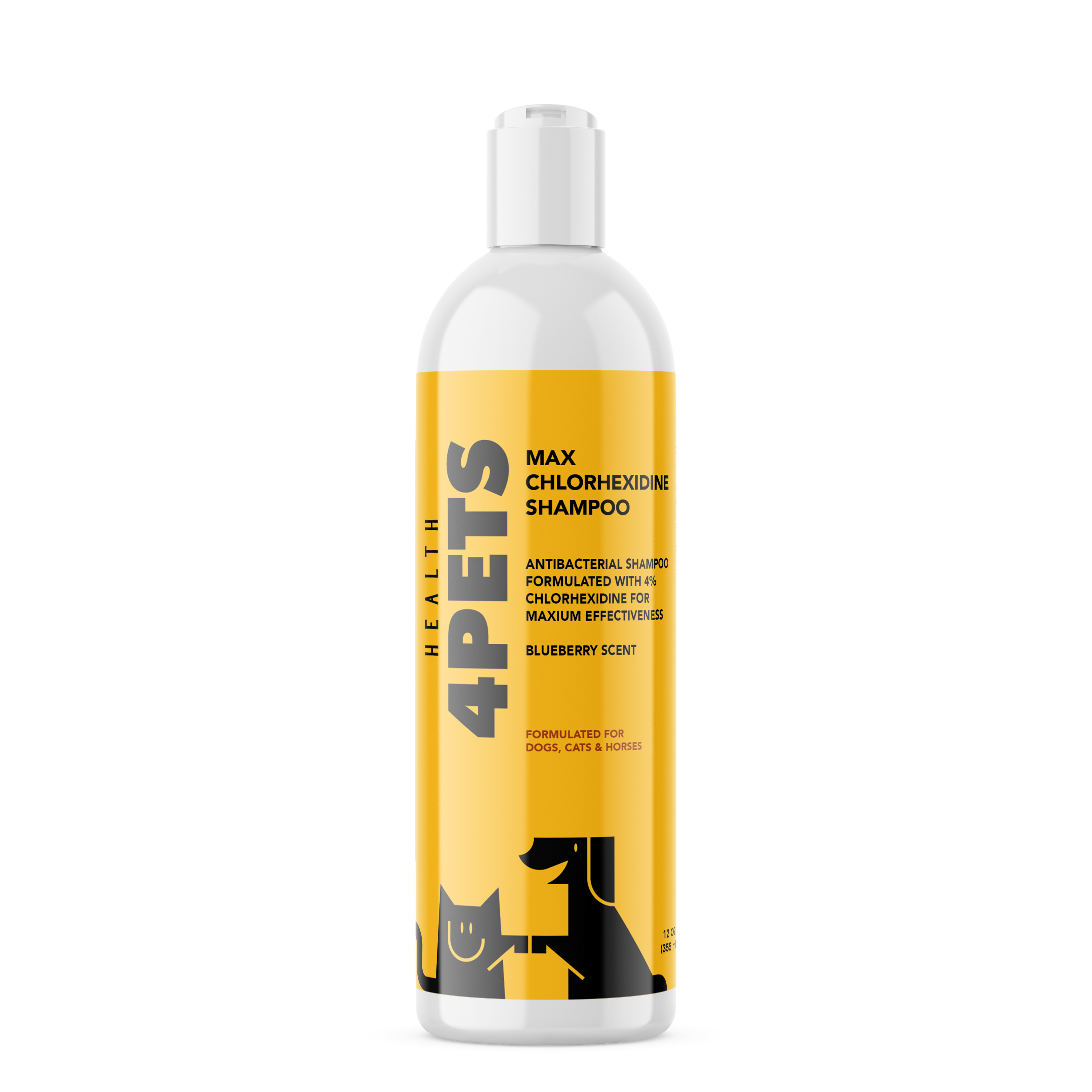 Health Pets Chlorhexidine 4% Shampoo 12 oz for Skin Infections
