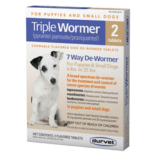 Load image into Gallery viewer, Triple Wormer 30 mg 2 Tablets Para Puppies | Perros Pequeños
